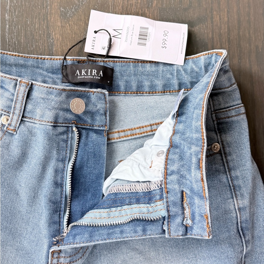 (NEW)Trendy Light Blue Ruffle Hem Women’s Jeans - Picture 9 of 10